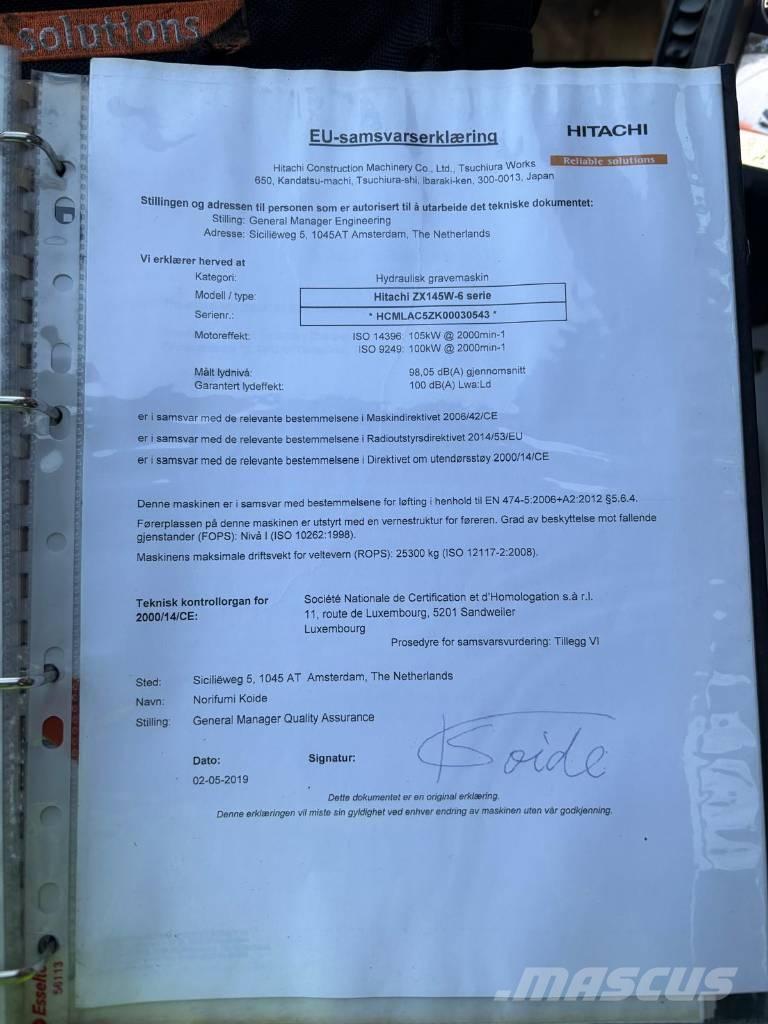 Hitachi ZX 145 W-6 Gumikerekes kotrók