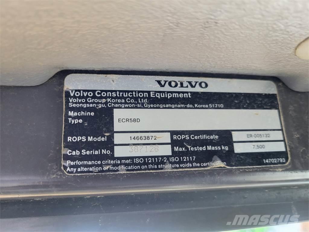Volvo ECR58D Építőipar - Egyebek