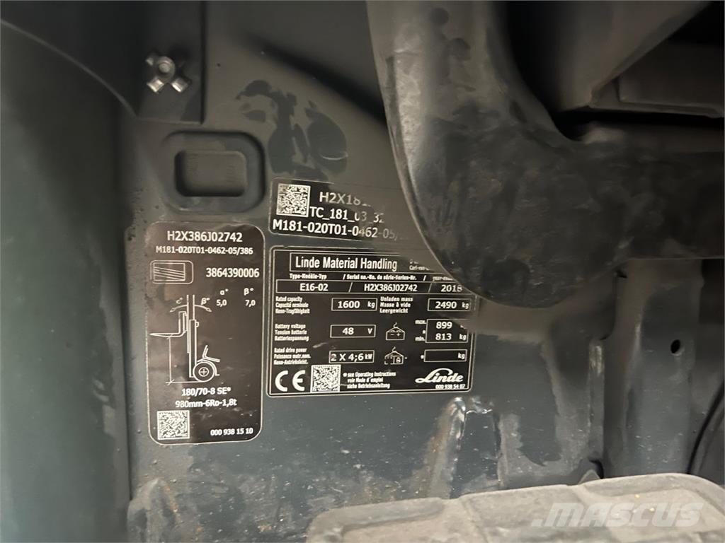 Linde E16-02 Elektromos targoncák