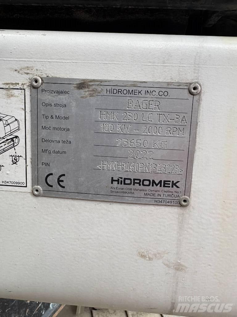 Hidromek 230 LC TX Bontásra használt kotrók