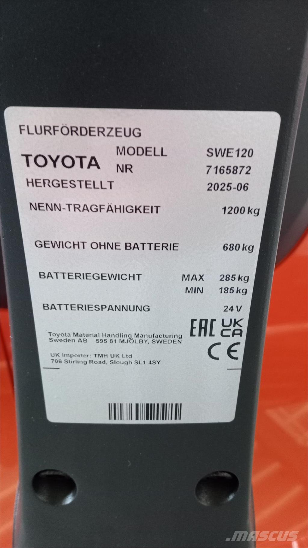 Toyota SWE120 Elektromos gyalogkíséretű targoncák