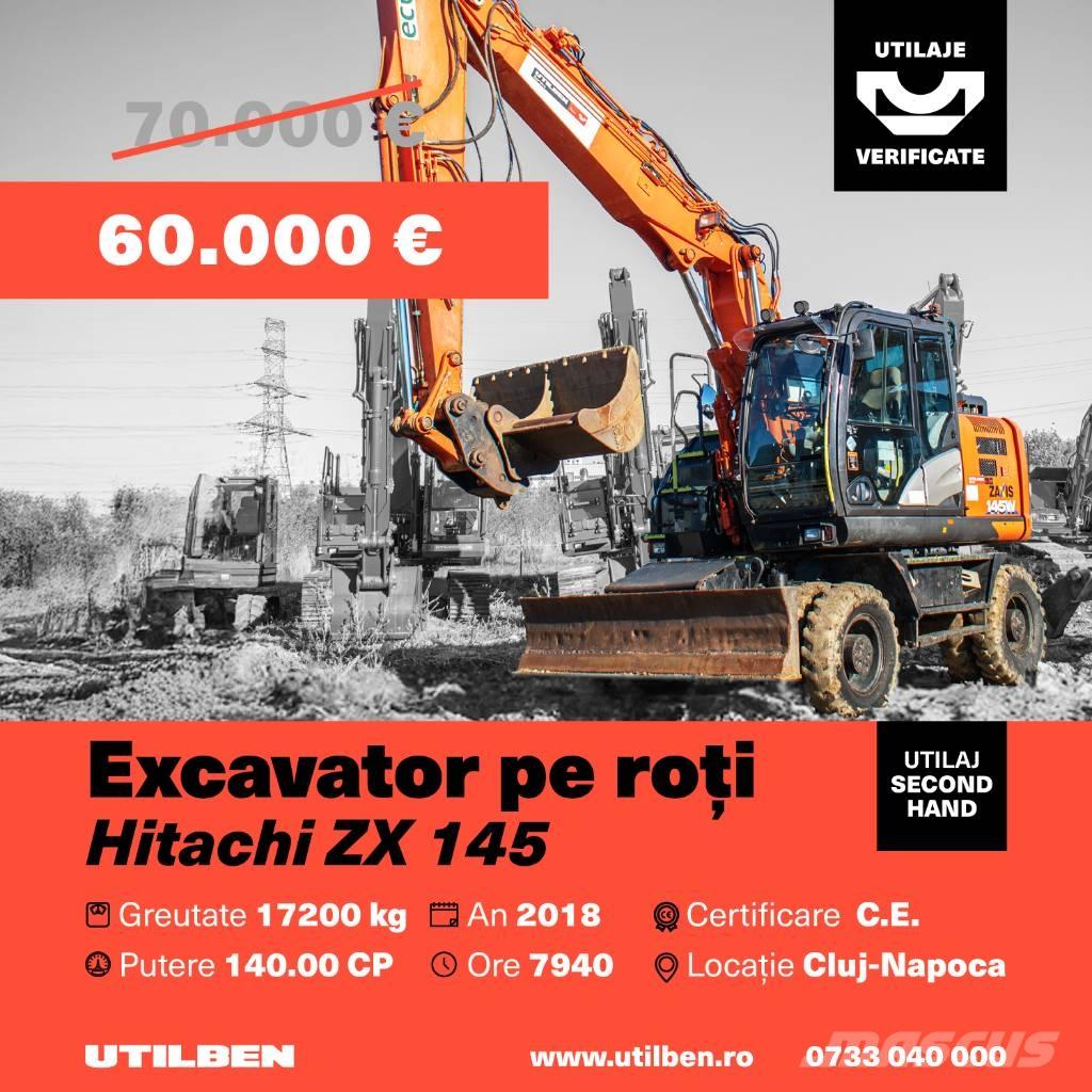  Hitach ZX 145 Gumikerekes kotrók