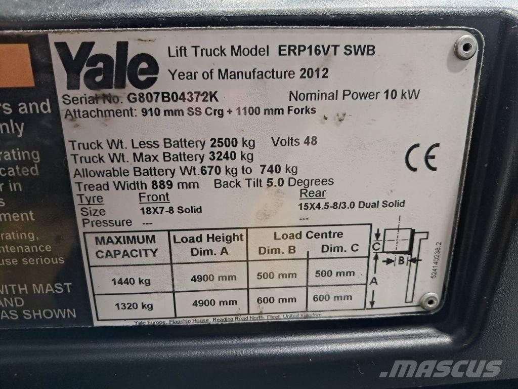 Yale ERP16VT SWB Elektromos targoncák