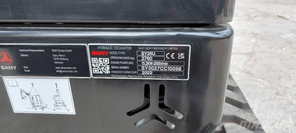 Sany SY 26 U Mini kotrók < 7t