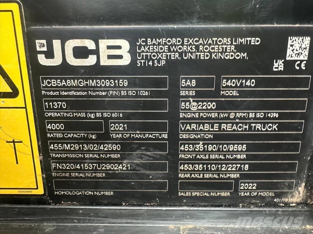 JCB 540-140 Teleszkópos rakodók