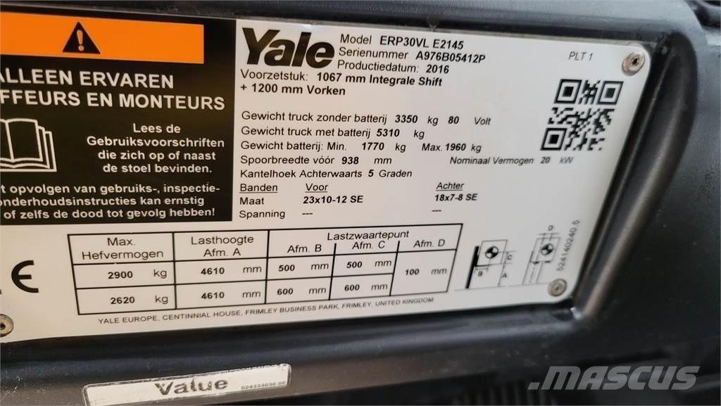 Yale ERP30VL 2016 Elektromos targoncák