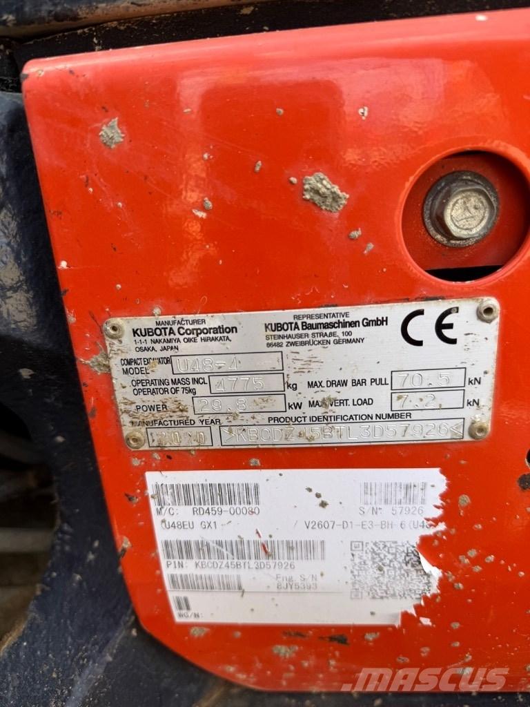 Kubota U 48 Mini kotrók < 7t