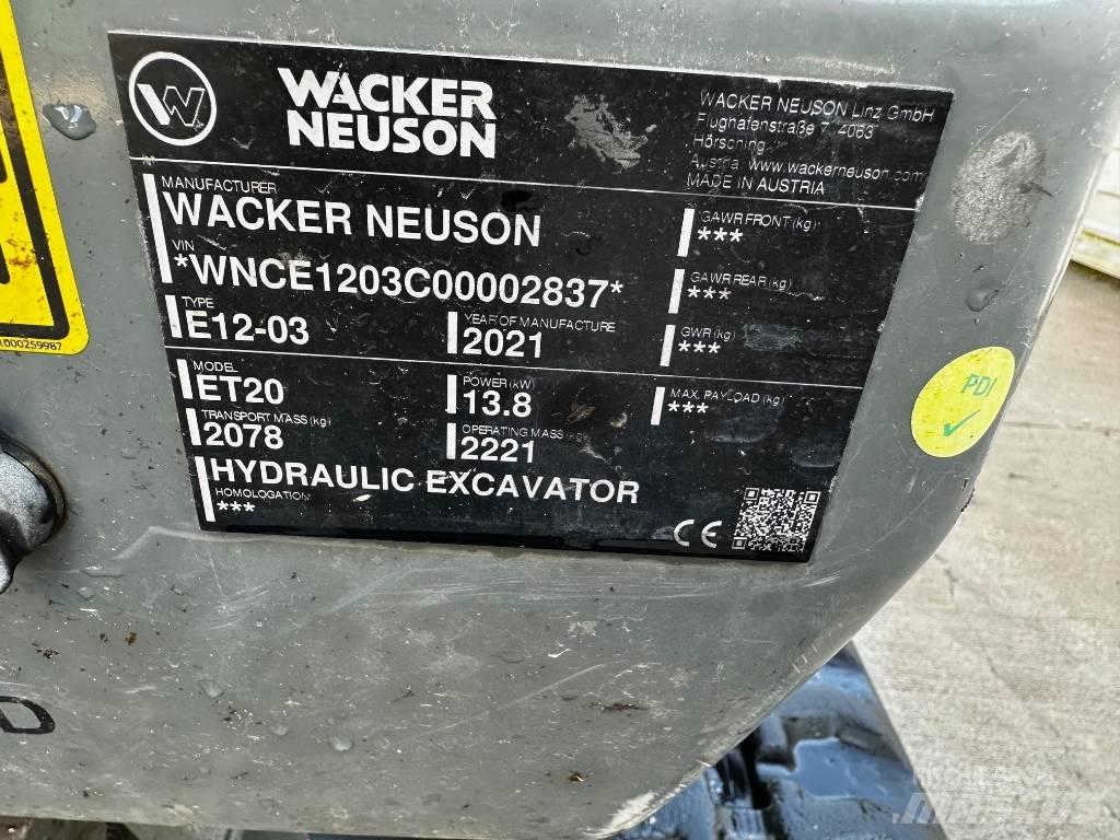 Wacker Neuson ET 20 Mini kotrók < 7t