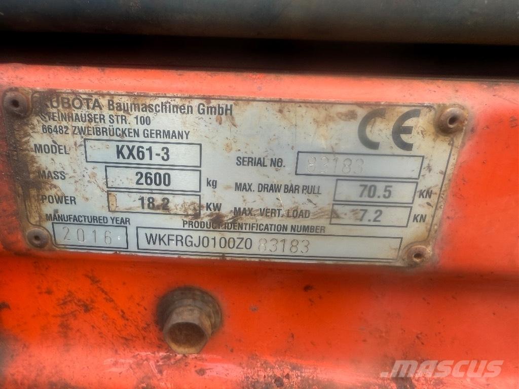 Kubota KX 61-3 Mini kotrók < 7t