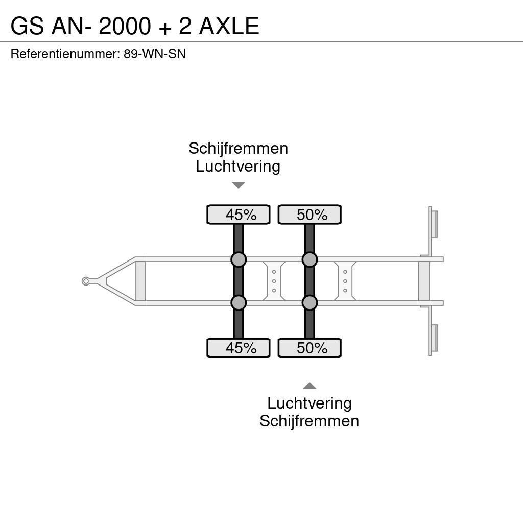 GS AN- 2000 + 2 AXLE Platós / Ponyvás pótkocsik