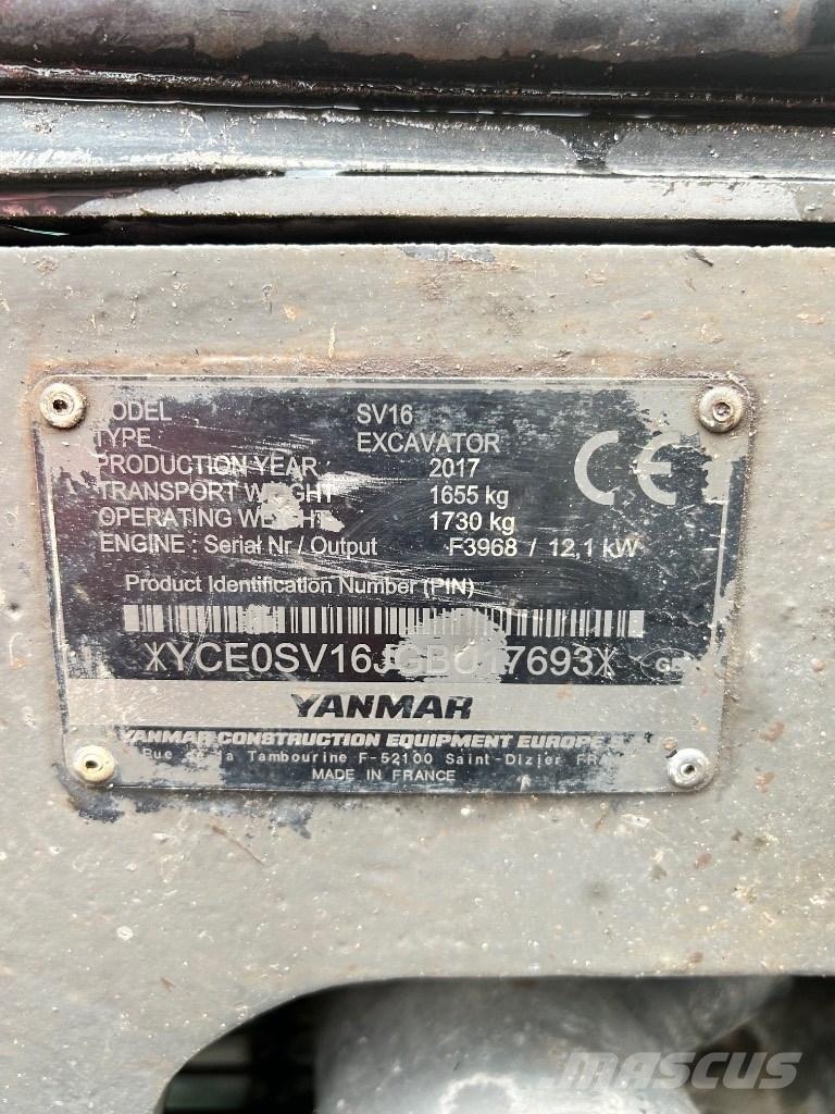 Yanmar SV 16 Mini kotrók < 7t