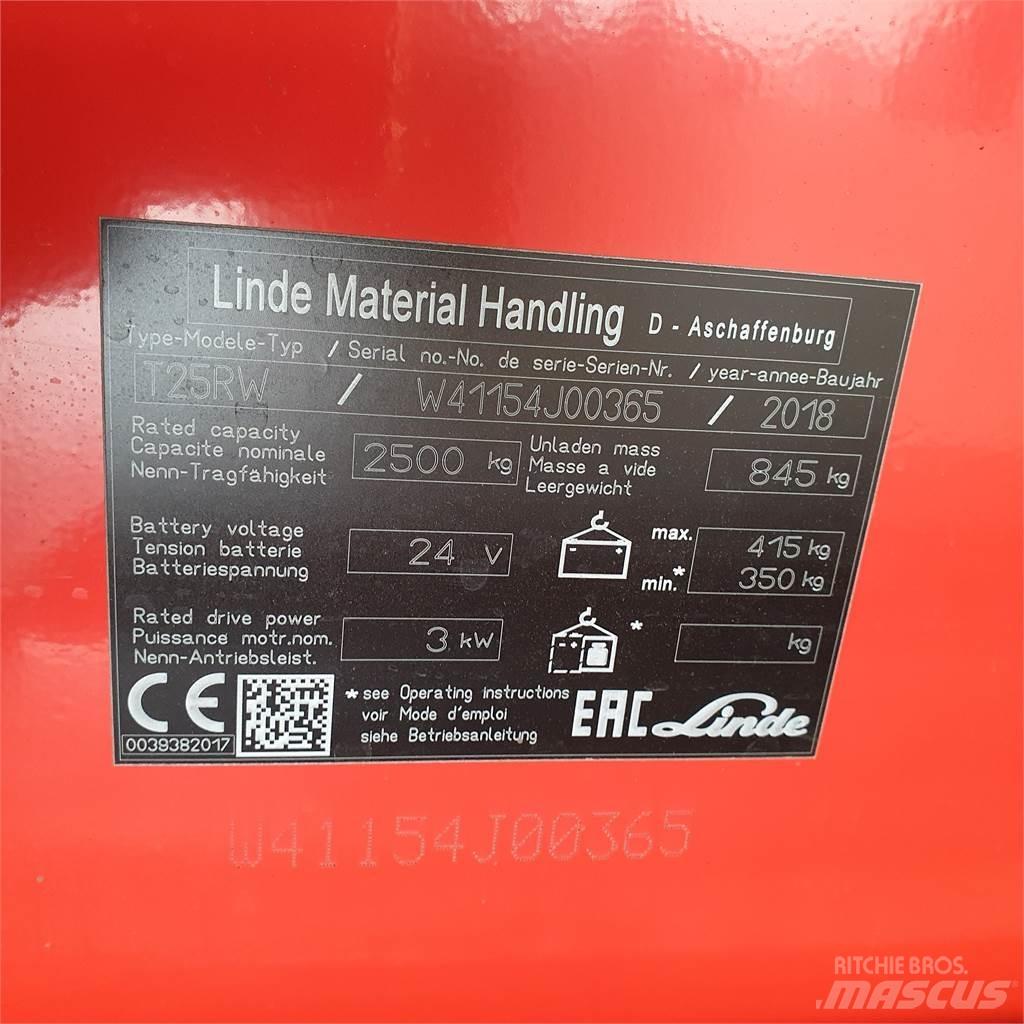 Linde T25RW-lang Alacsony emelőkocsi
