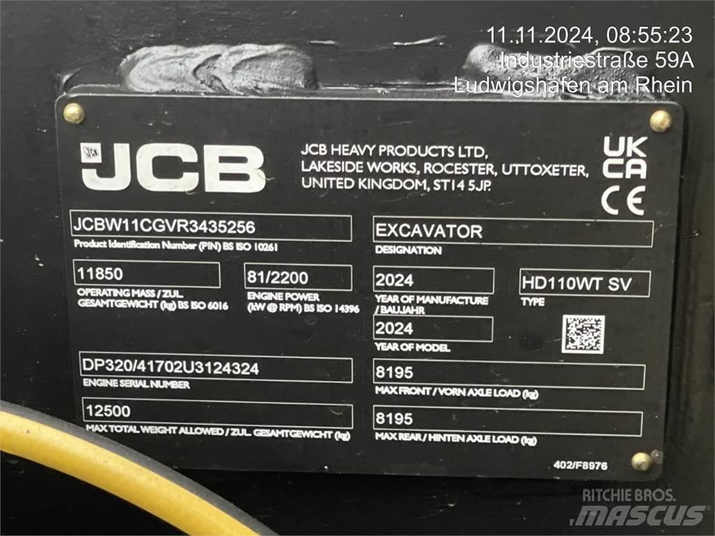 JCB HydraDig 110W Gumikerekes kotrók