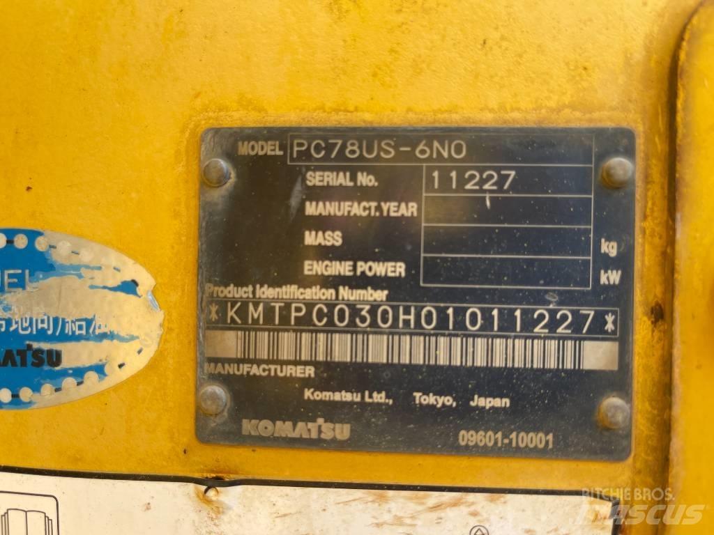 Komatsu PC78US-6N0 Lánctalpas kotrók
