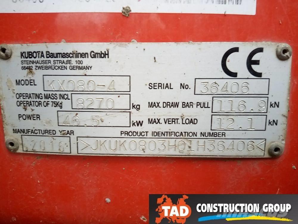 Kubota KX 080-4 Közepes (midi) kotrók 7 t - 12 t