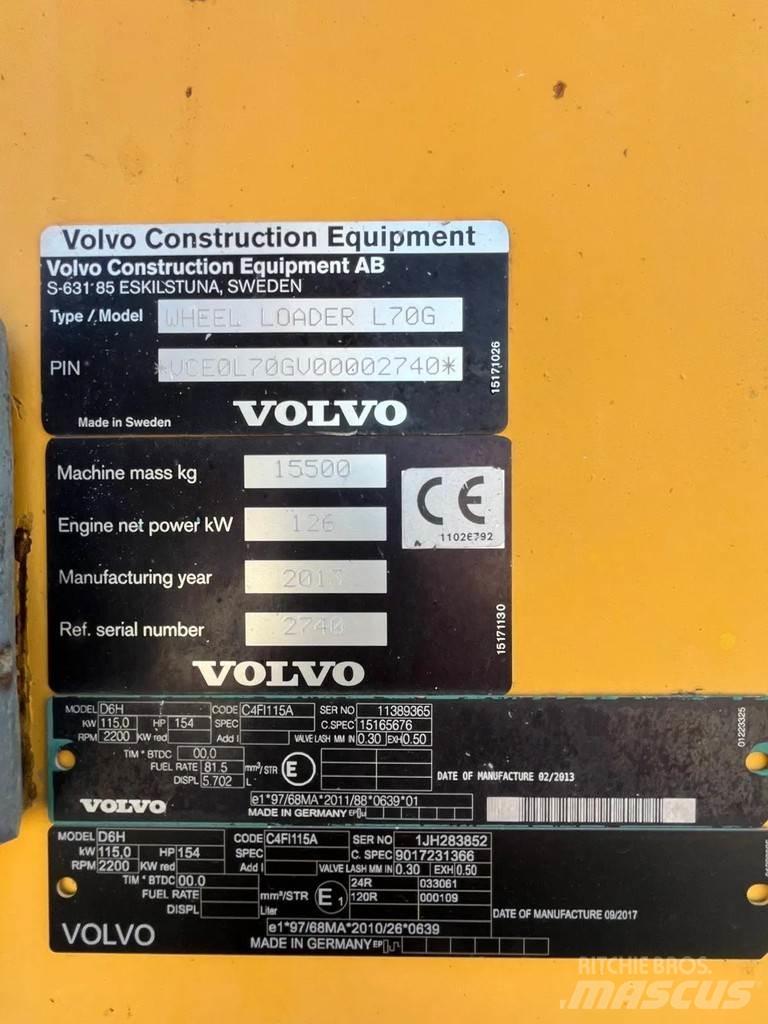 Volvo L70G Gumikerekes homlokrakodók