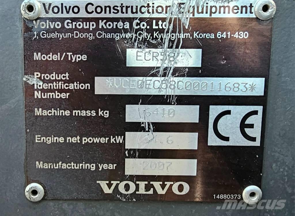Volvo ECR 58 plus Közepes (midi) kotrók 7 t - 12 t