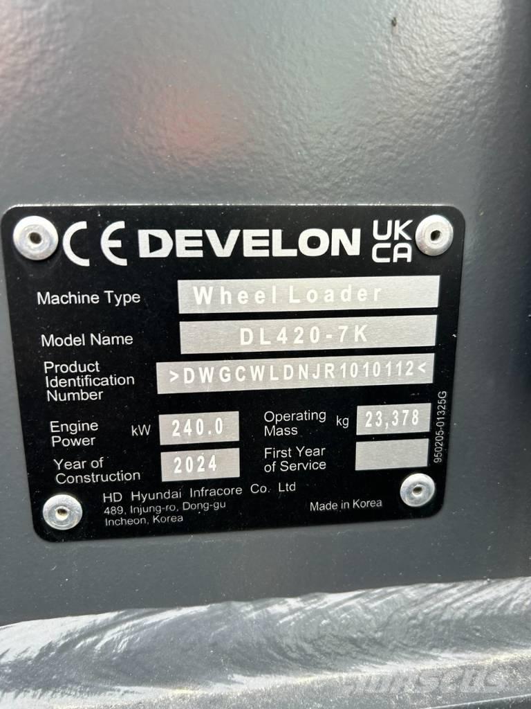 Develon DL 420 CVT-7 Gumikerekes homlokrakodók