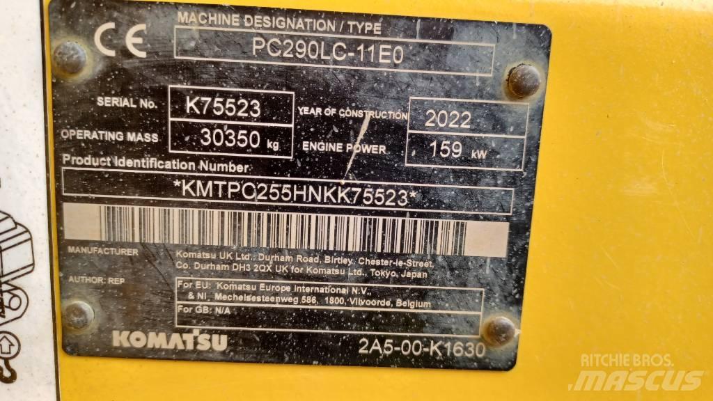 Komatsu PC 290 LC-11 Lánctalpas kotrók
