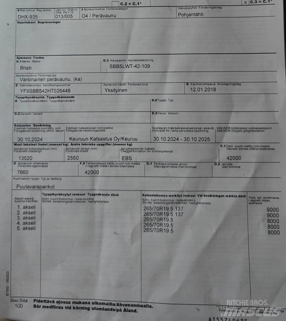 Briab SBB5LWT-42-109 Rönkszállító pótkocsik