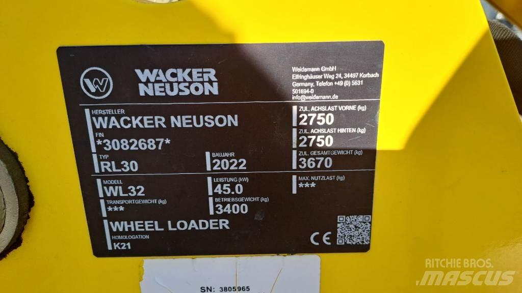 Wacker Neuson WL32 Gumikerekes homlokrakodók
