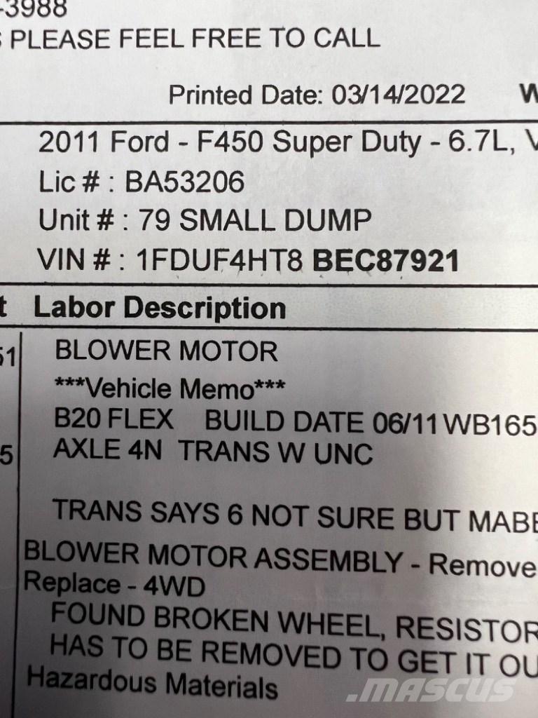 Ford F450 SUPER  DUTY Építőipar - Egyebek
