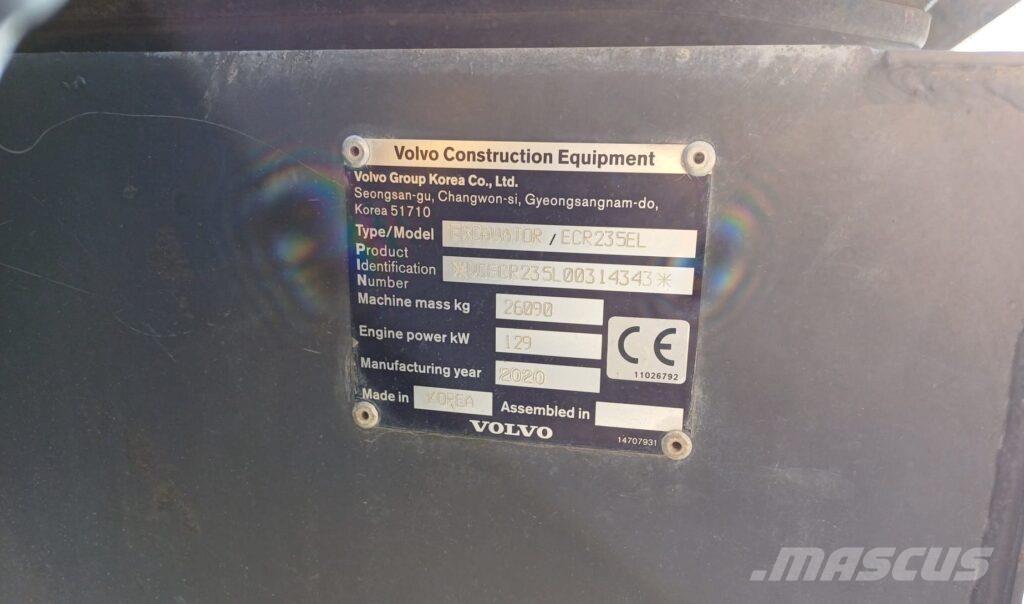 Volvo ECR235EL Lánctalpas kotrók