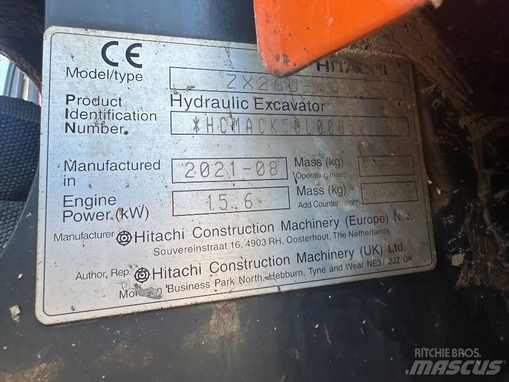 Hitachi ZX 26 U-6 Mini kotrók < 7t