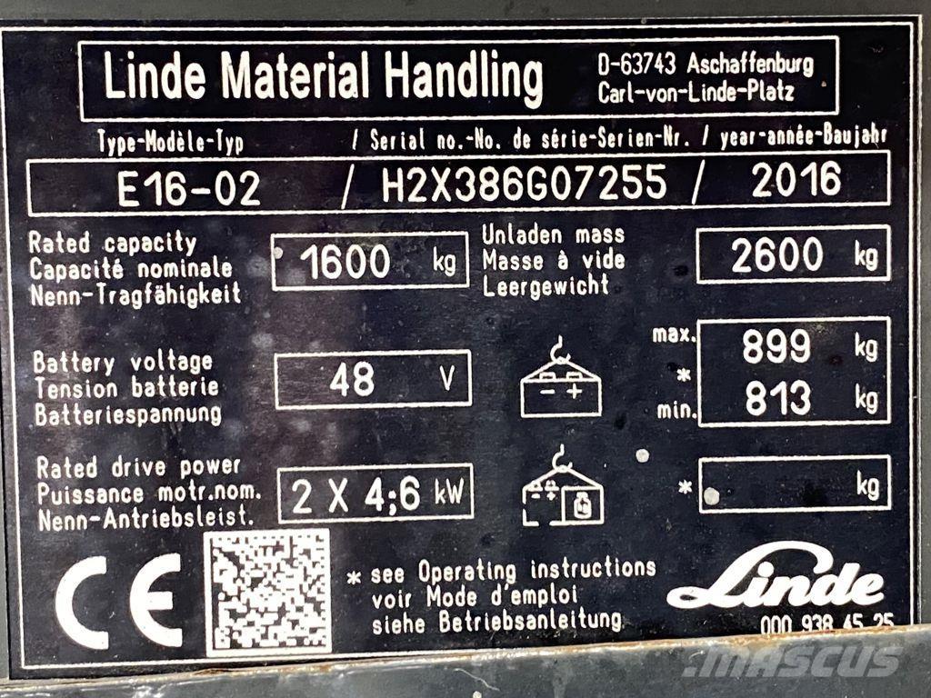 Linde E16-02 Elektromos targoncák