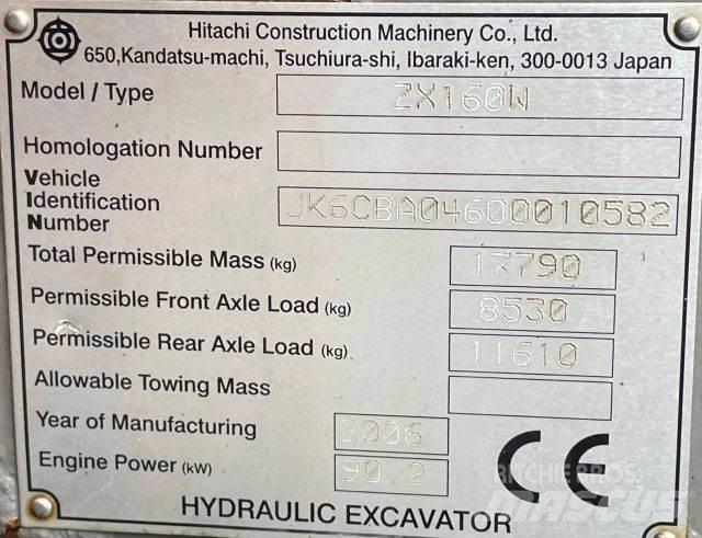 Hitachi ZX 160W Gumikerekes kotrók