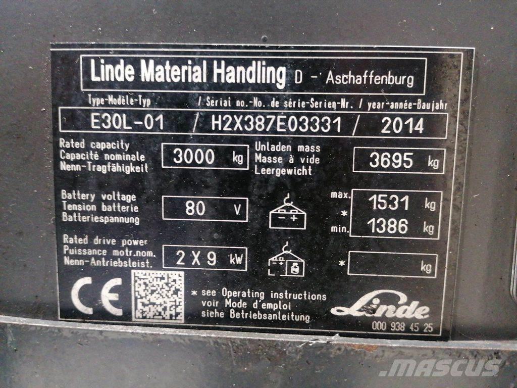 Linde E30L-01 Elektromos targoncák