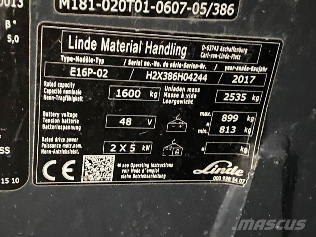 Linde E16P-02 Elektromos targoncák