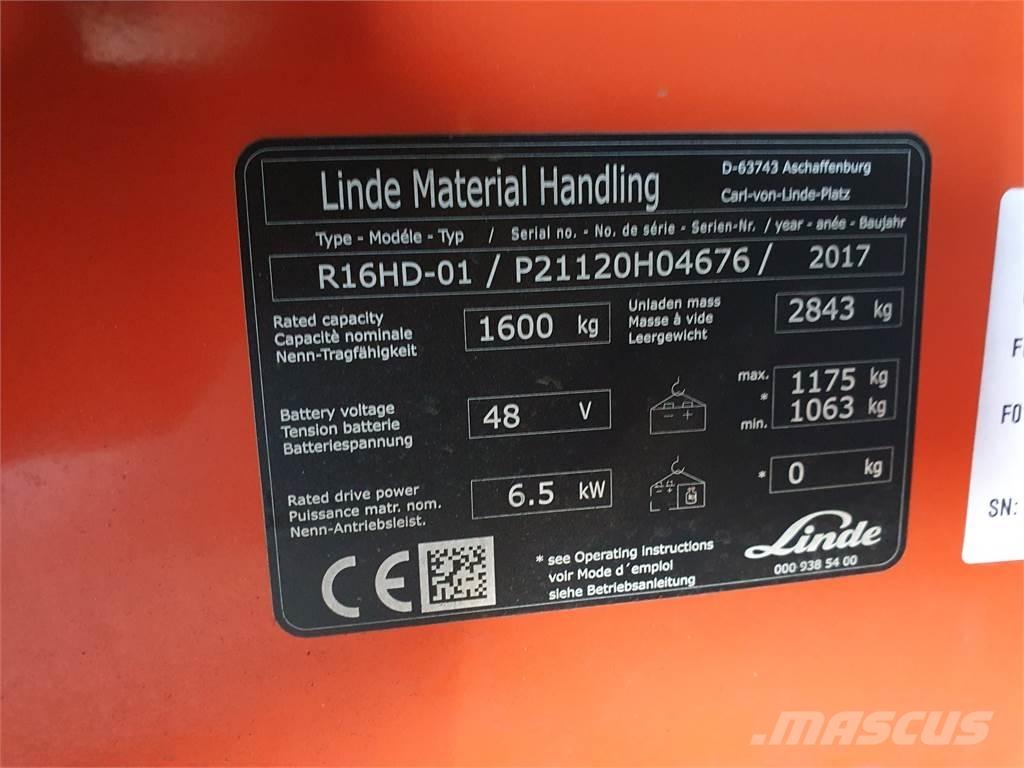 Linde R16HD Tolóoszlopos targonca
