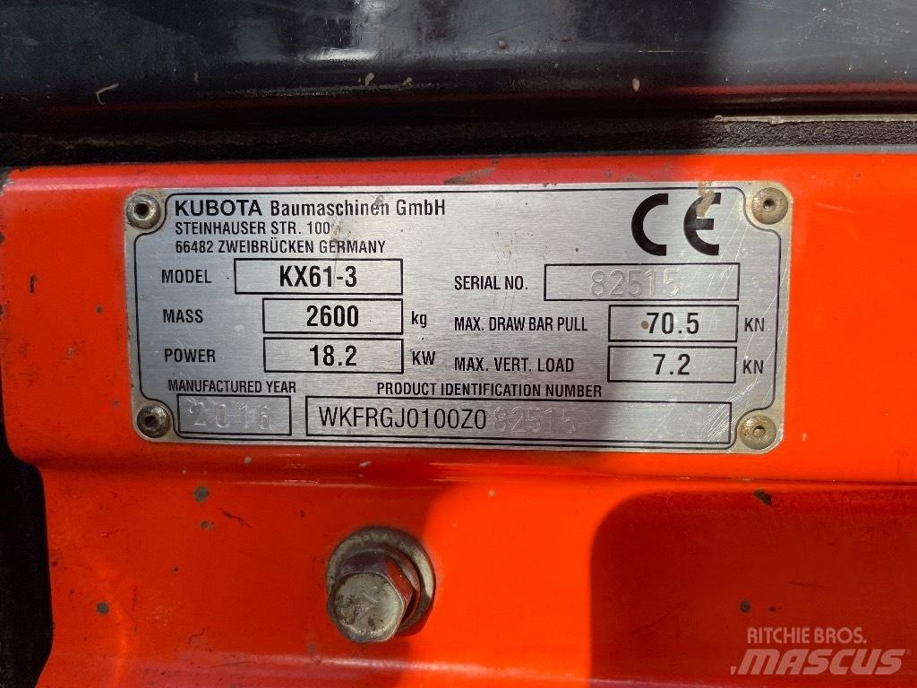 Kubota KX 61-3 Mini kotrók < 7t