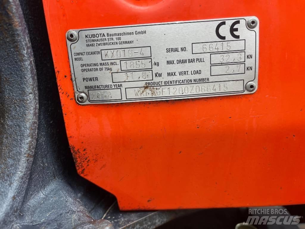 Kubota KX019-4 Mini kotrók < 7t