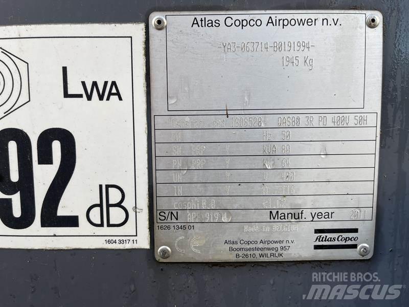 Atlas Copco QAS 80 Dízel áramfejlesztők