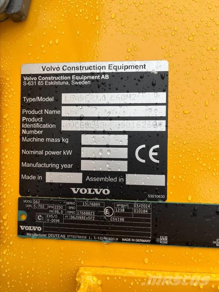 Volvo L 60 H2 Gumikerekes homlokrakodók