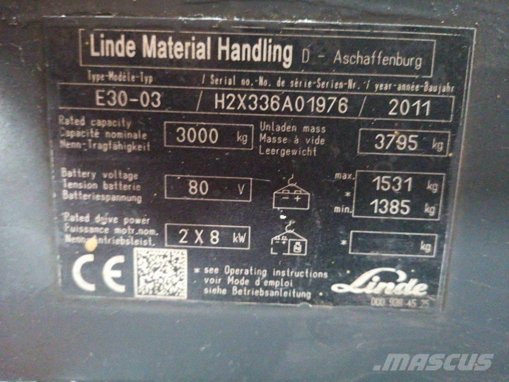 Linde E30-03 Elektromos targoncák