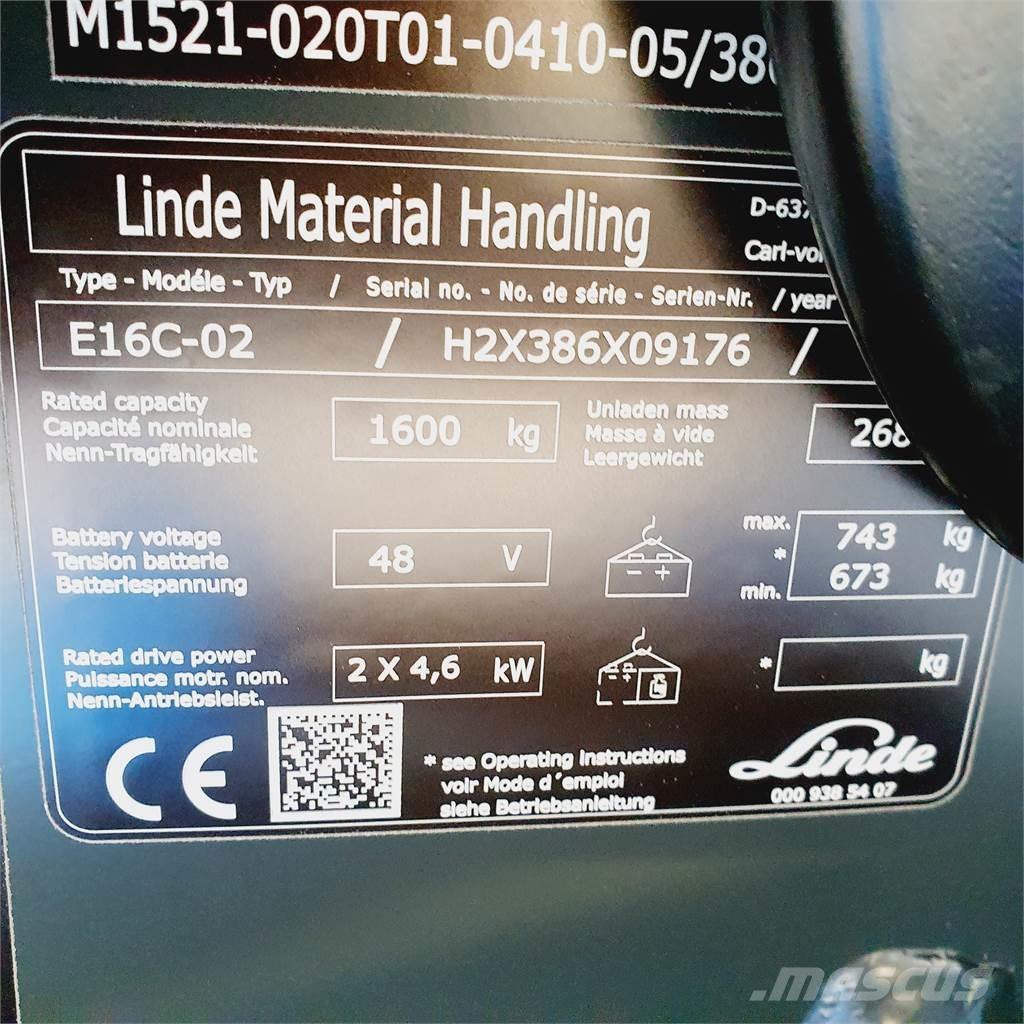 Linde E16C Elektromos targoncák