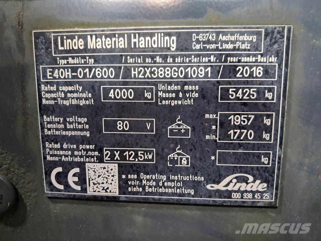 Linde E40H-01/600 Elektromos targoncák