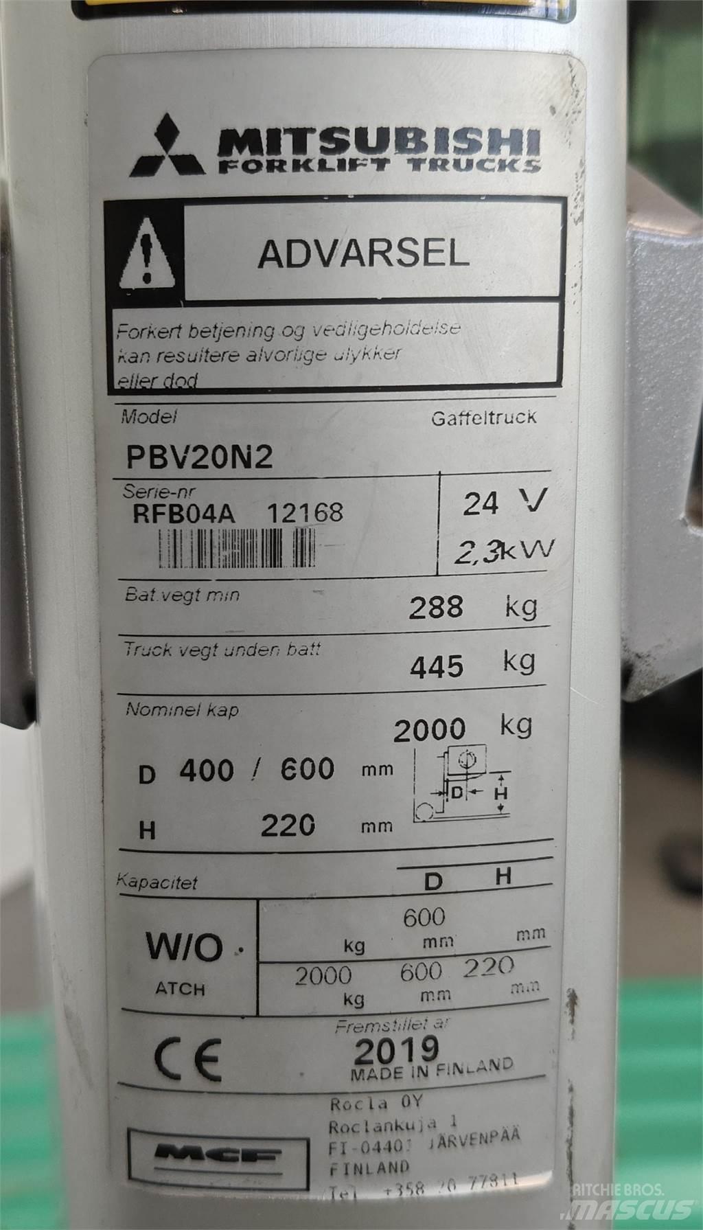 Mitsubishi PBV20N2 Targoncák-Egyéb