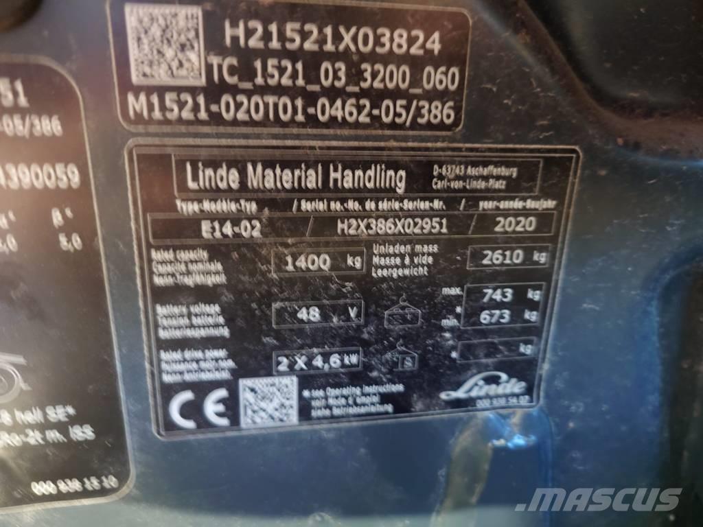Linde E14/386 Elektromos targoncák