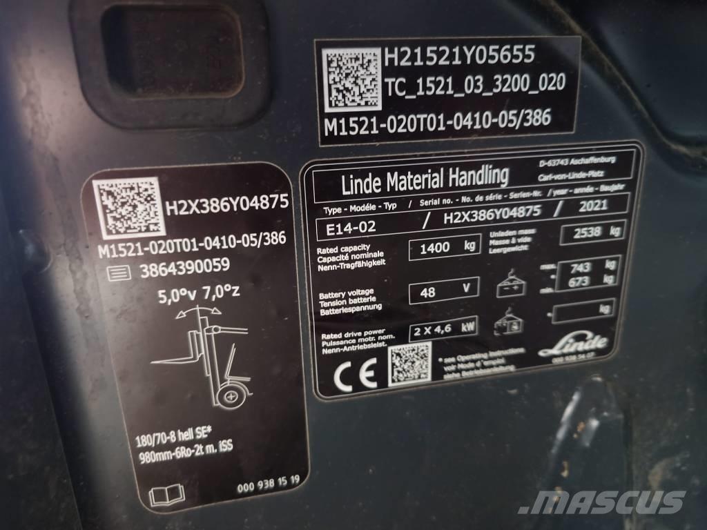Linde E 14/386-02 Elektromos targoncák