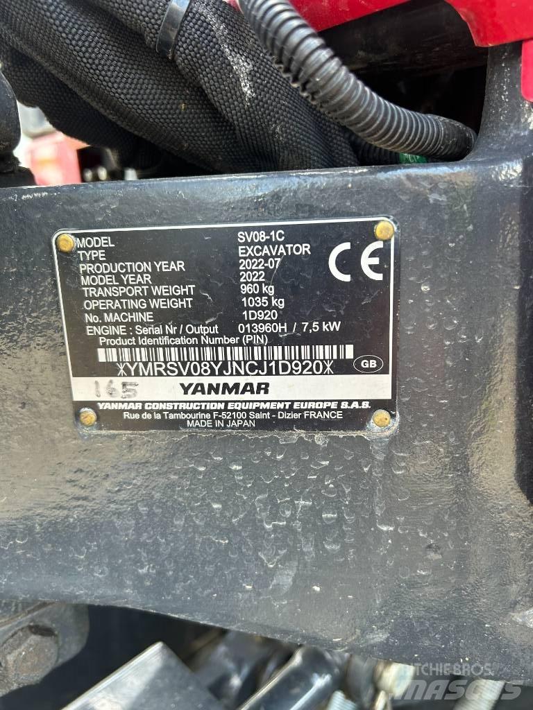 Yanmar SV08-1C Mini kotrók < 7t