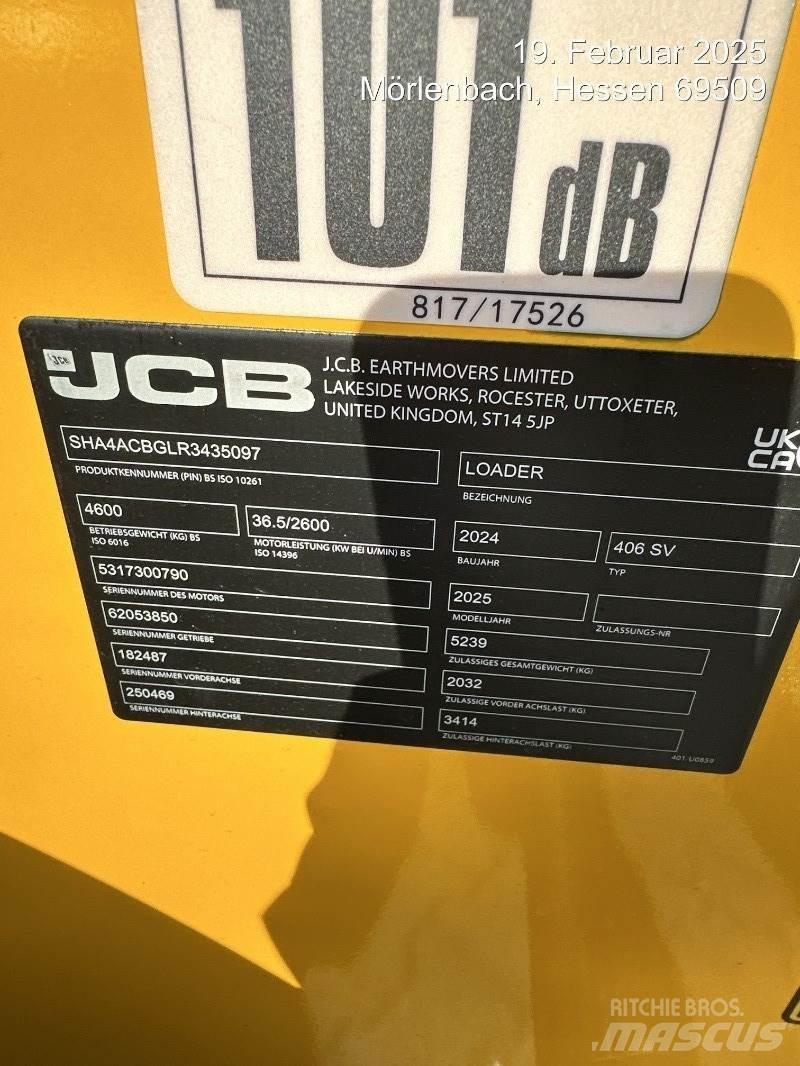 JCB 406 Gumikerekes homlokrakodók