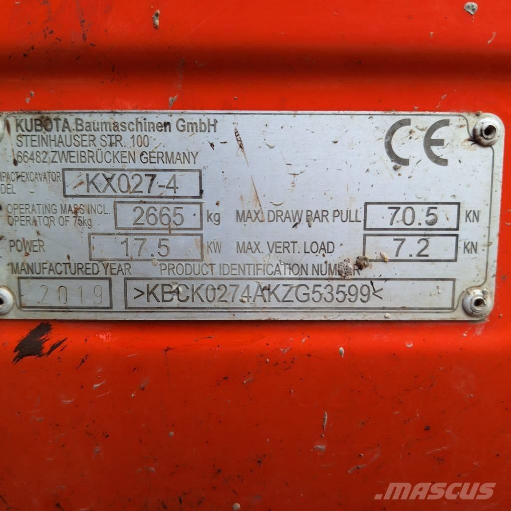 Kubota KX 027-4 Mini kotrók < 7t