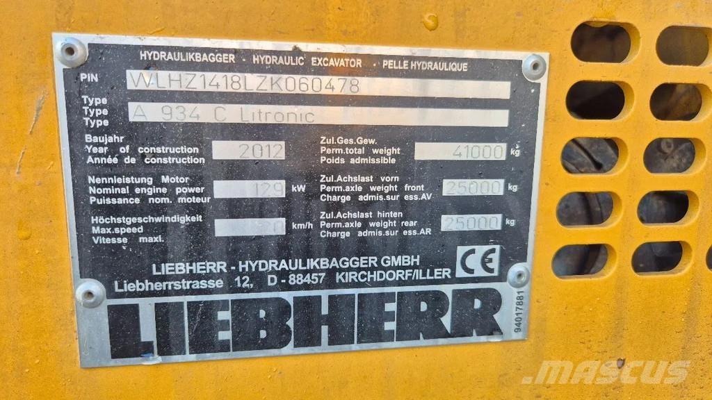 Liebherr A 934 C Hulladékkezelő gépek