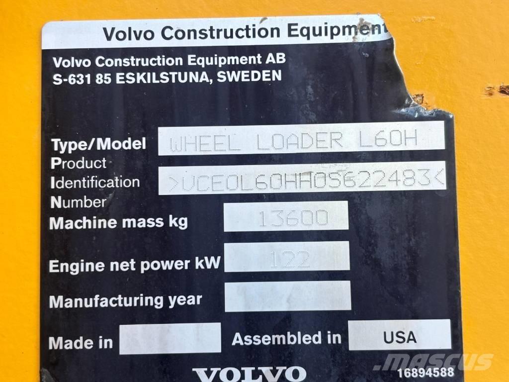 Volvo L60H Gumikerekes homlokrakodók