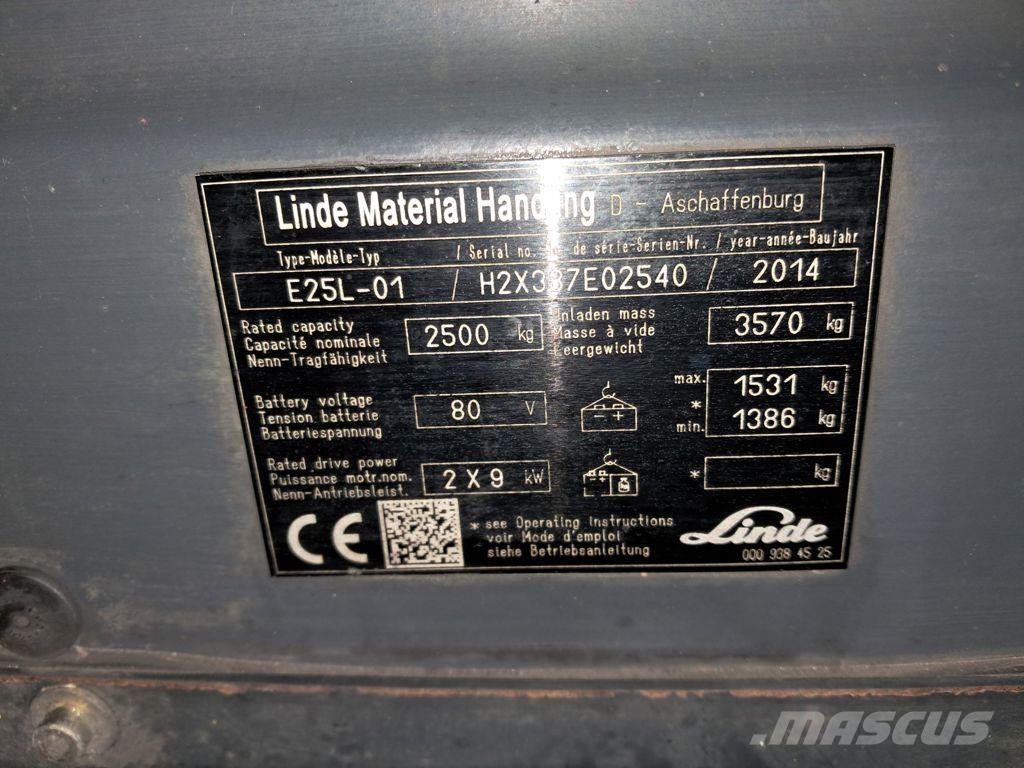 Linde E25L-01 Elektromos targoncák
