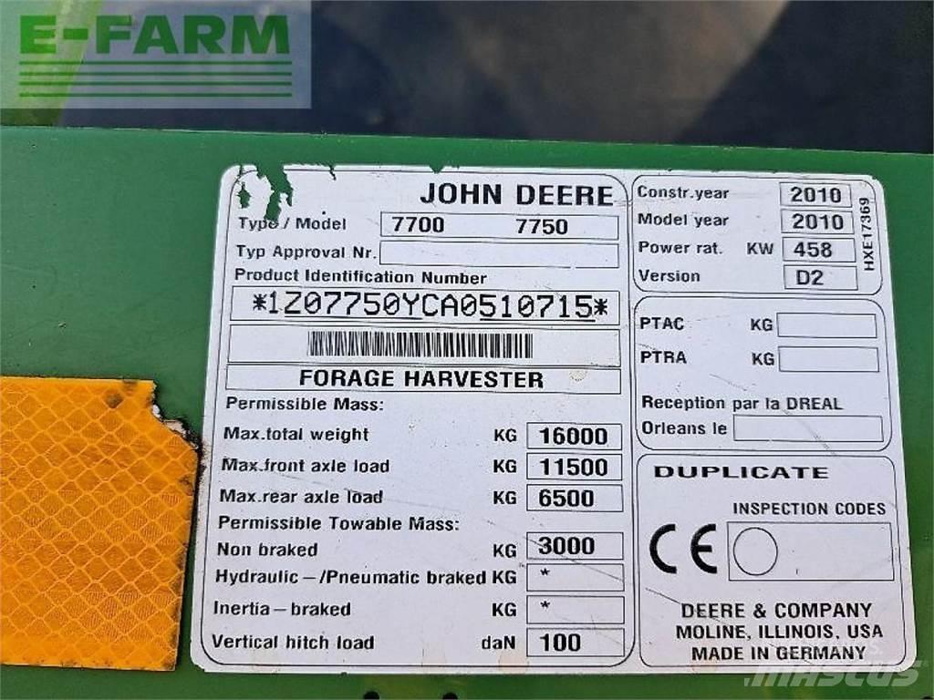 John Deere 7750 Önjáró szecskázók